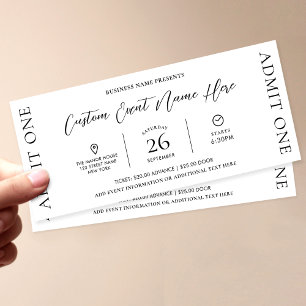 Elegant Simple Business Event Biljett Entry Pass Inbjudningar