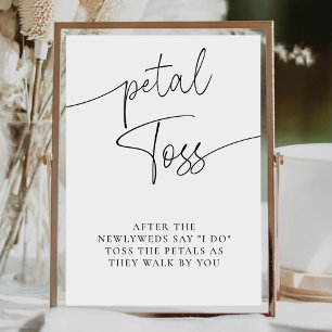 Elegant Simple Calligraphy Bröllop Petal Toss Sign Poster