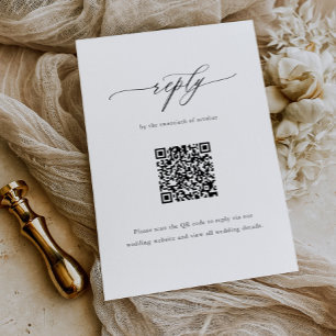 Elegant Simple Calligraphy Bröllop QR-kod OSA Kort