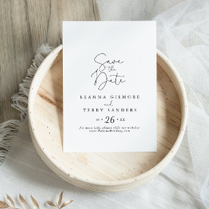 Elegant Simple Calligraphy Bröllop Spara Datumet