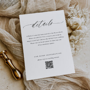 Elegant Simple Calligraphy Bröllop Tilläggskort