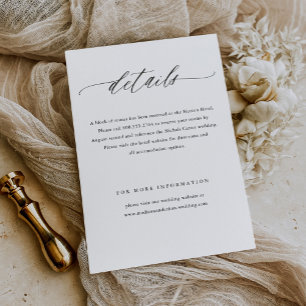 Elegant Simple Calligraphy Bröllop Tilläggskort
