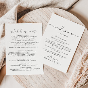 Elegant Simple Calligraphy Bröllop Välkommen Brev