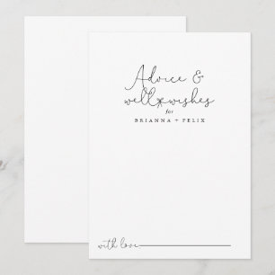 Elegant Simple Calligraphy Bröllop well Önskemål Rådkort