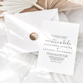 Elegant Simple Calligraphy Nuestra Boda Bröllop Inbjudningar