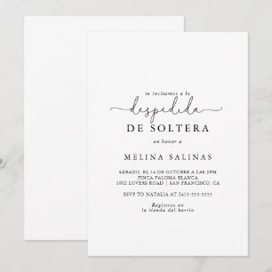 Elegant Simple Calligraphy Spain Möhippa Inbjudningar
