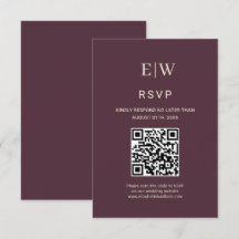 Elegant Simple Cherry Lacquer, Monogram Bröllop