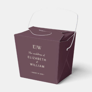 Elegant Simple Cherry Lacquer, Monogram Bröllop Presentaskar