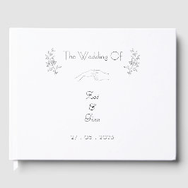 Elegant Simple Chic Black & White Illustrations Gästböcker