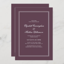 Elegant Simple Classic Cassis Bröllop