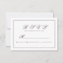 Elegant Simple Classic Cassis Bröllop