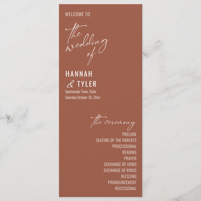 Elegant Simple Contemporary Typography Terracotta Program (Framsida)