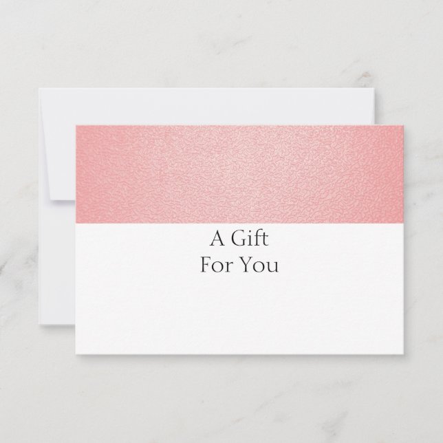 Elegant Simple Coral Rosa Gift Certificate (Framsida)
