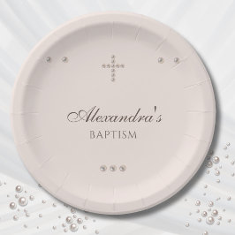 Elegant Simple Cross Christening Christian Baptism