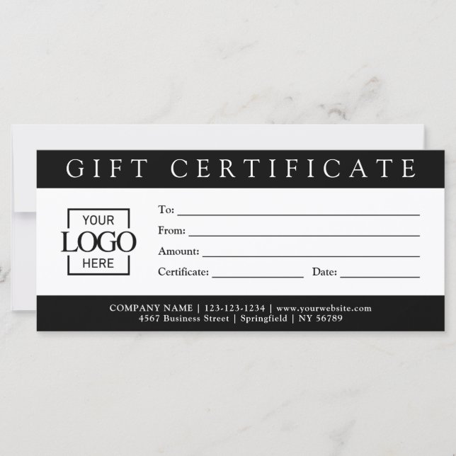 Elegant Simple Custom Business Gift Certificate wi (Framsida)