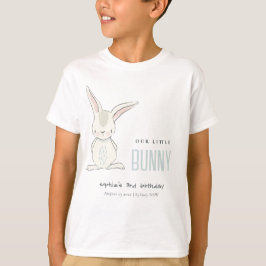Elegant Simple Cute Blue Bunny Boys Barns födelsed T Shirt
