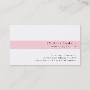Elegant Simple Design Rosa White Trendig De Luxe Visitkort