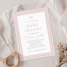 Elegant Simple Dusty Rosa Girls Baby Shower