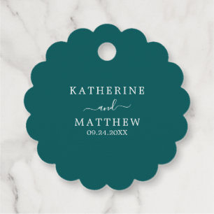 Elegant simple Emerald Tropical Beach Wedding Gåvor Etiketter