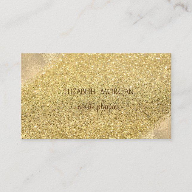 Elegant Simple Faux Guld Glitter Bokeh Visitkort (Framsida)