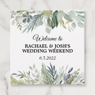 Elegant Simple Foliage & Greenery Bröllop Gåvor Etiketter