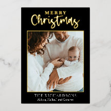 Elegant Simple God jul Family Photo Trendig