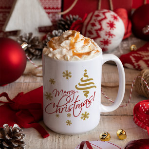 Elegant Simple God jul Wish Wordart Kaffemugg