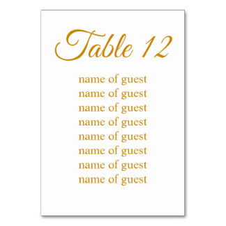 Elegant Simple Gold Custom Wedding Table Number Bordsnummer