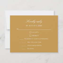 Elegant Simple Gold & White Custom Wedding OSA Kort