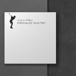 Elegant Simple Golf Player Personal Stationery Anteckningskort