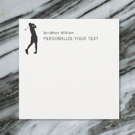 Elegant Simple Golf Player Personal Stationery Anteckningskort