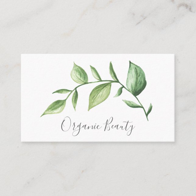 Elegant Simple Greenery Beauty Salon Tidsbeställning Kort (Framsida)