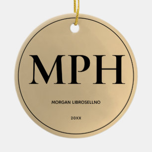 Elegant Simple Guld MPH Studenten Julgransprydnad Keramik