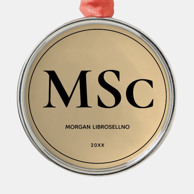 Elegant Simple Guld MSc Studenten Julgransprydnad Metall (Framsidan)