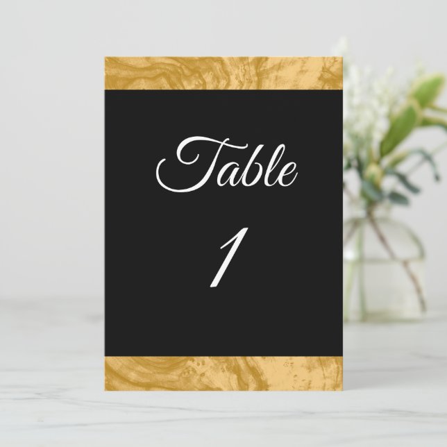 Elegant Simple Guld Personligt bröllp Bordsnummer (Stående Fram)