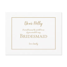 Elegant Simple Guld Typography /Bridesmaid Request