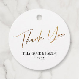 Elegant Simple Guld Typography Tack Gåvor Etiketter