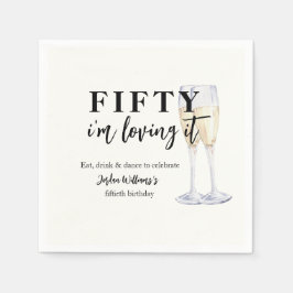 Elegant Simple I'm Loving It 50th Birthday Pappersservett