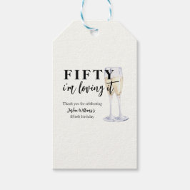 Elegant Simple I'm Loving It 50th Birthday Presentetikett