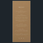 Elegant Simple Kraft Monogram Bröllop Meny<br><div class="desc">Elegant Simple Kraft Monogram Bröllop Menu</div>