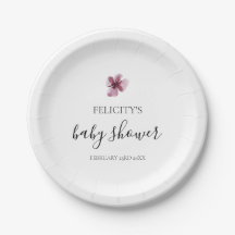 Elegant Simple Lila Girl Baby Shower