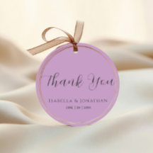 Elegant Simple Lilac Lila Bröllop Tack