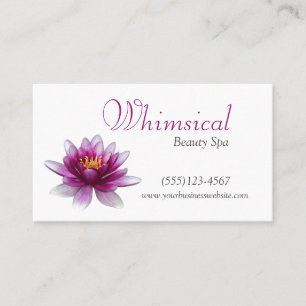 Elegant Simple Lotus Flower Beauty Spa Visitkort