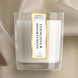 Elegant Simple Lux Guld Gräns Tamper Beof Candle Klistermärke