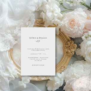 Elegant Simple Luxury Fine Art Bröllop Inbjudningar