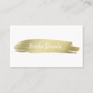 Elegant Simple Modern Abstrakt Brushstroke Guld Visitkort