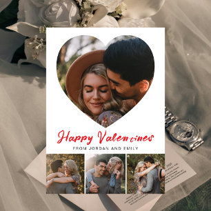 Elegant Simple Modern Happy Valentine Day Photo Julkort