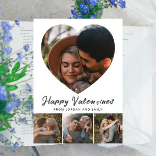 Elegant Simple Modern Happy Valentine Day Photo Julkort