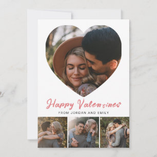 Elegant Simple Modern Happy Valentine Day Photo Julkort