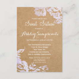 Elegant Simple Modern Ro Blommigt Faux Silver Inbjudningar